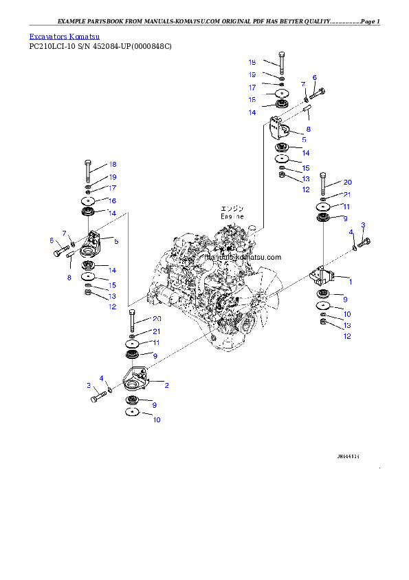 PC210LCI-10 S/N 452084-UP Partsbook