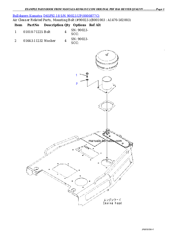 D65PXI-18 S/N 90023-UP Partsbook