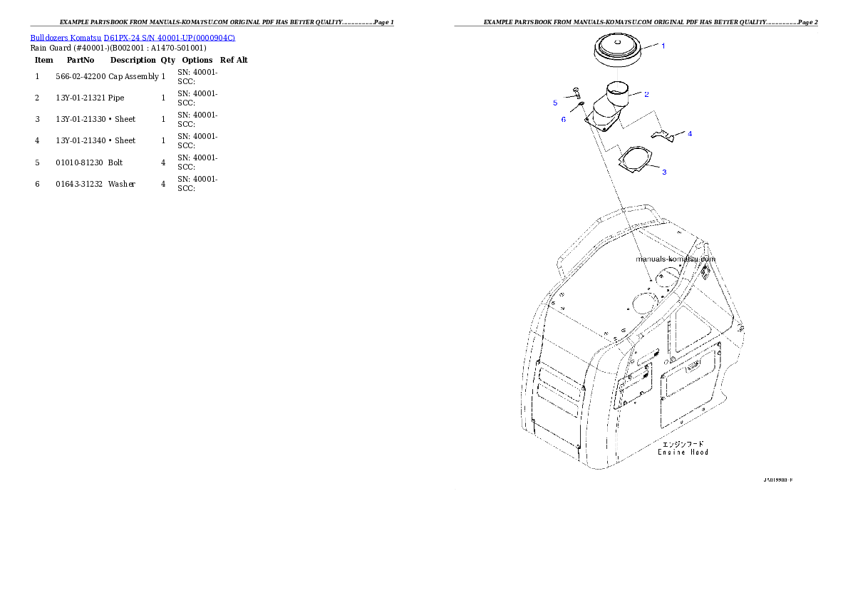 D61PX-24 S/N 40001-UP Partsbook