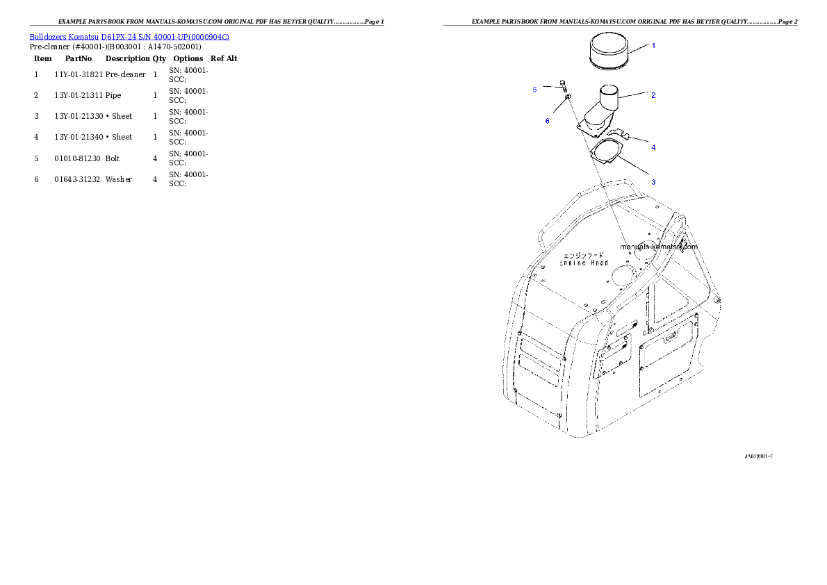 D61PX-24 S/N 40001-UP Partsbook