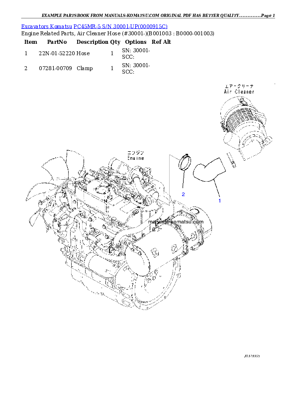 PC45MR-5 S/N 30001-UP Partsbook