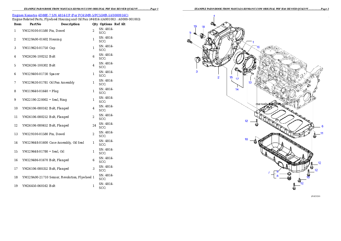 4D88E-7 S/N 4814-UP (For PC45MR-5/PC55MR-5) Partsbook