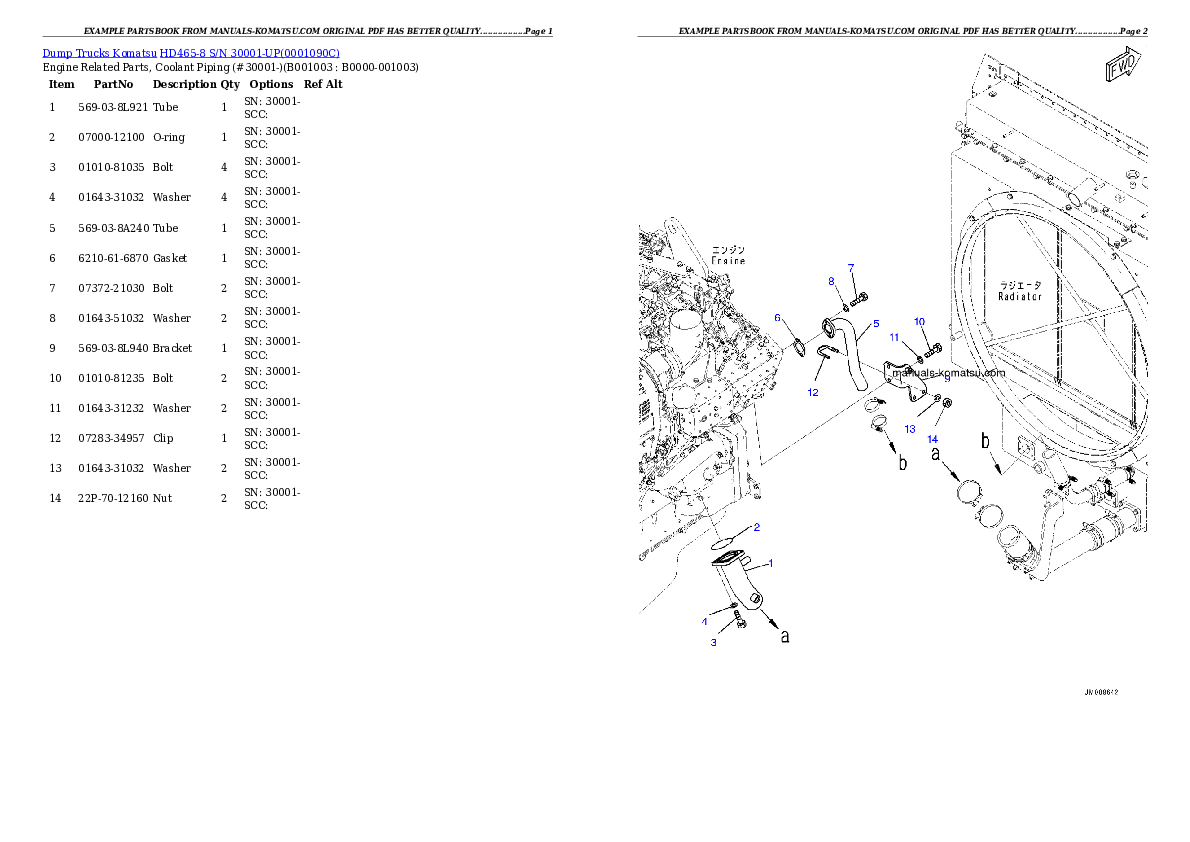 HD465-8 S/N 30001-UP Partsbook