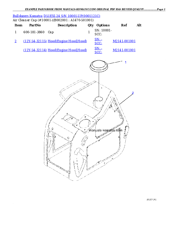 D51EXI-24 S/N 10001-UP Partsbook