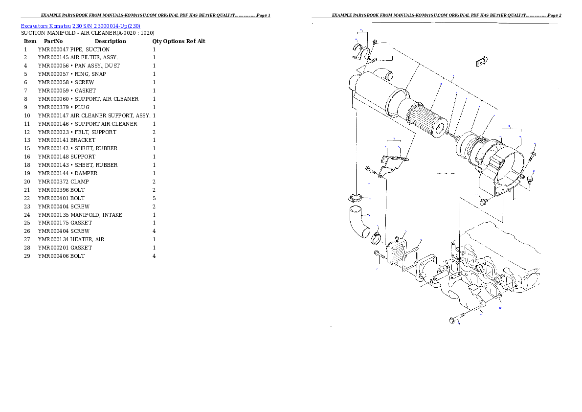 230 S/N 23000014-Up Partsbook