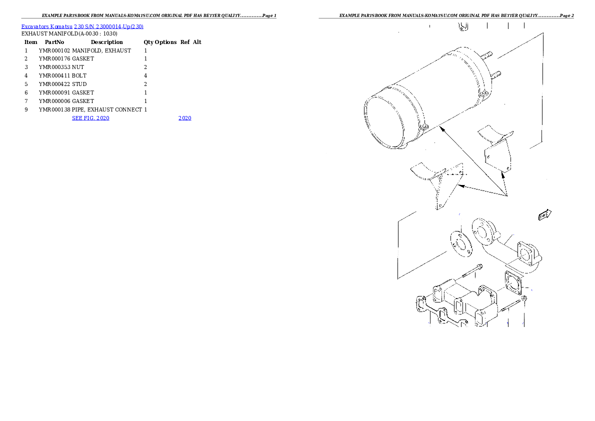 230 S/N 23000014-Up Partsbook