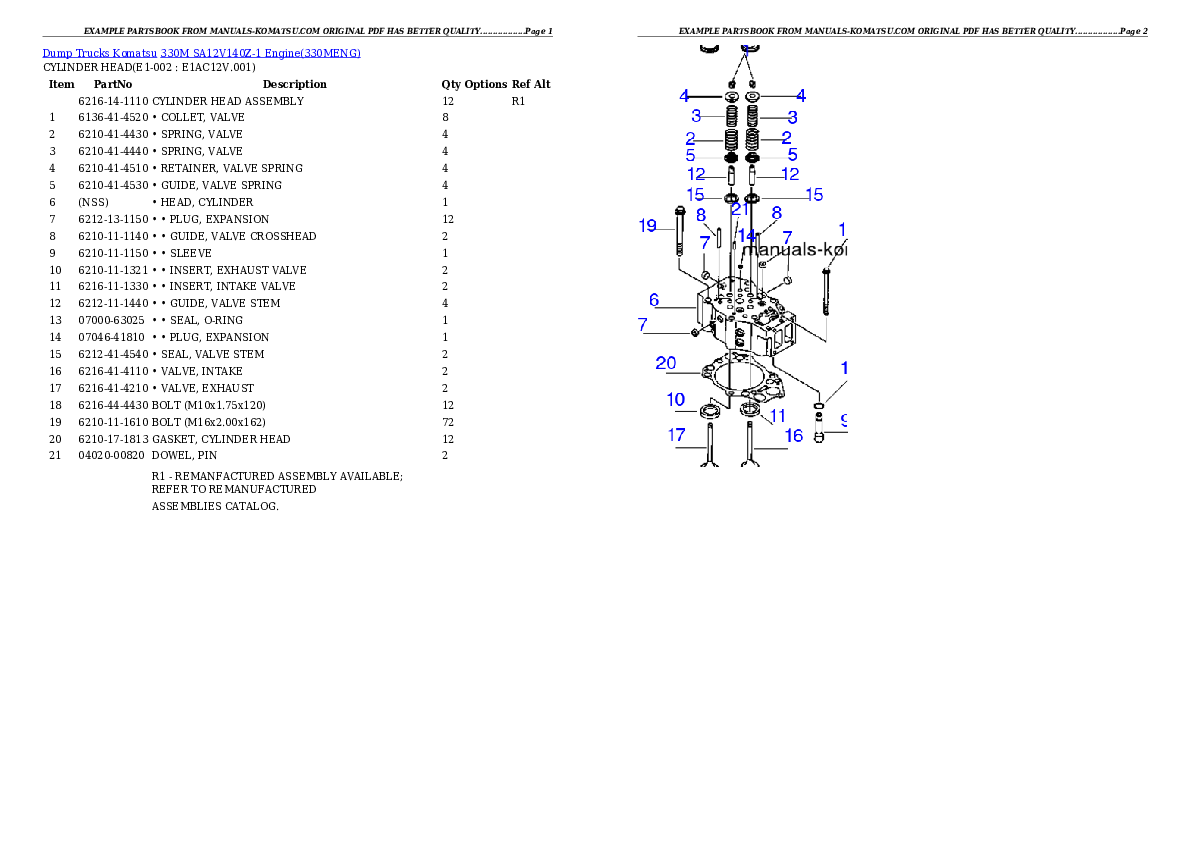 330M SA12V140Z-1 Engine Partsbook