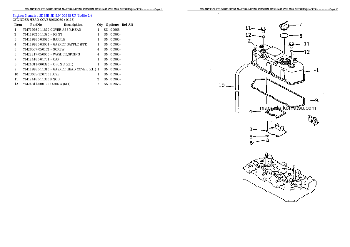 3D68E-3D S/N 00965-UP Partsbook