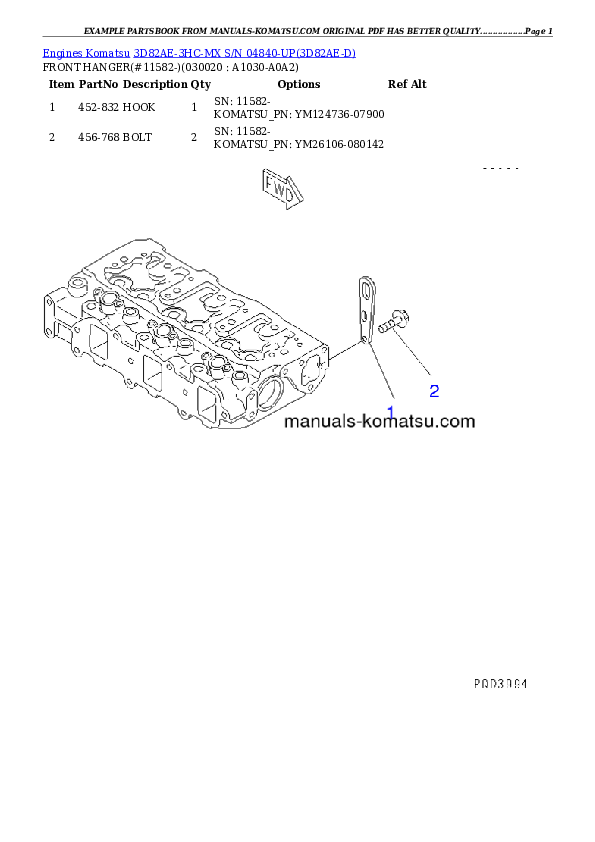 3D82AE-3HC-MX S/N 04840-UP Partsbook