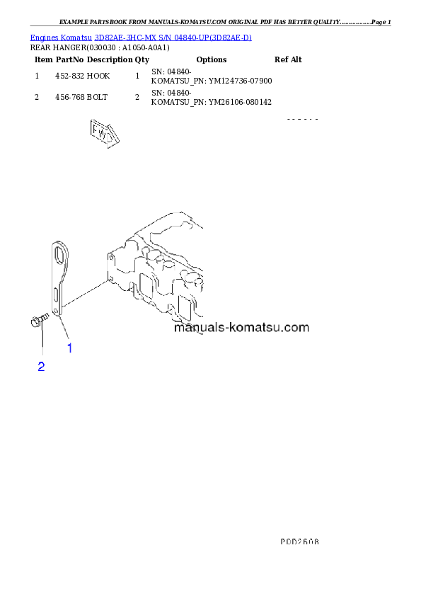 3D82AE-3HC-MX S/N 04840-UP Partsbook