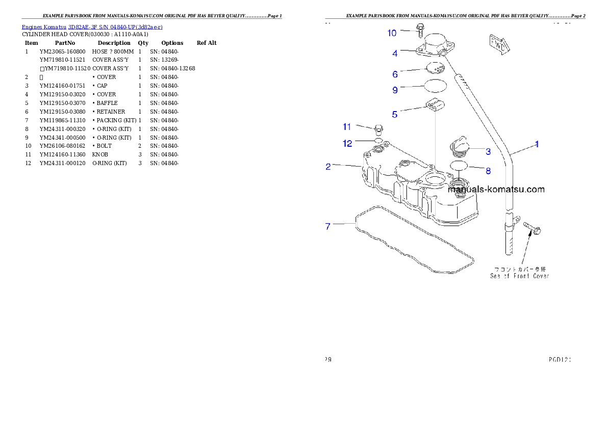 3D82AE-3F S/N 04840-UP Partsbook