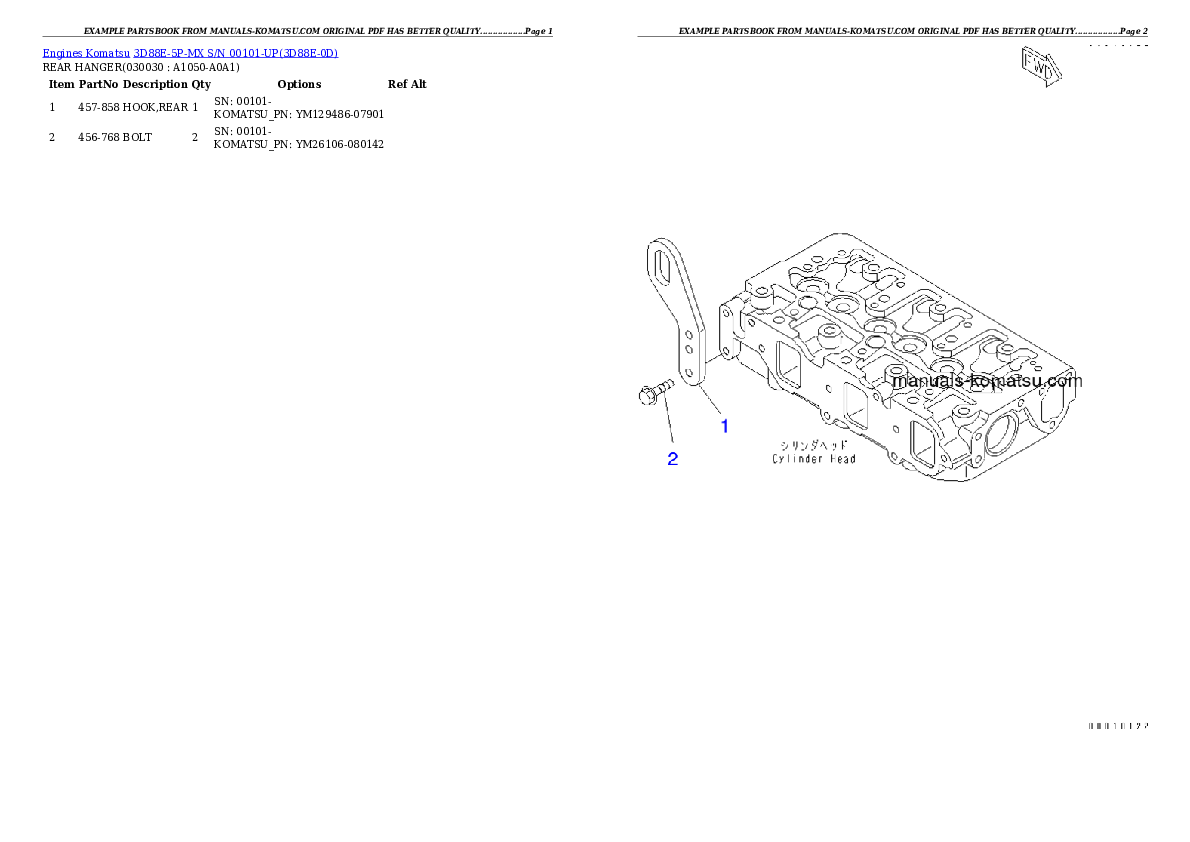 3D88E-5P-MX S/N 00101-UP Partsbook