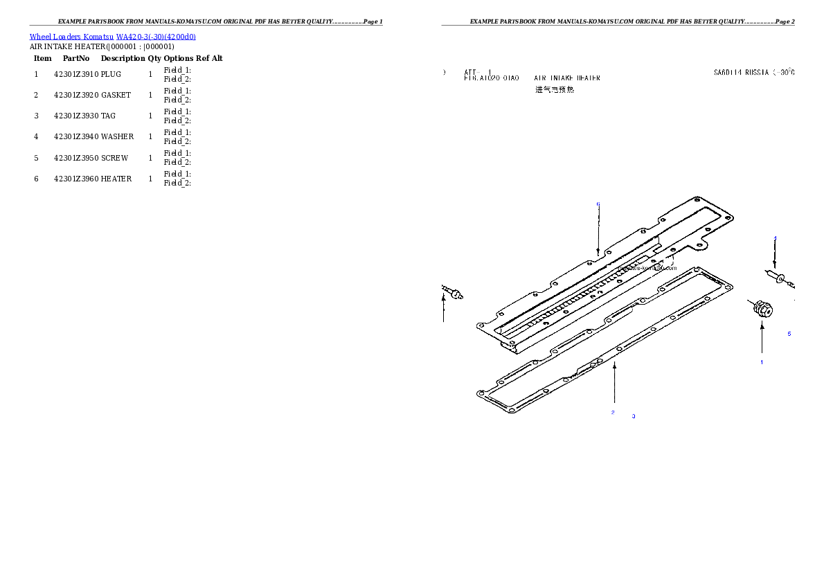 WA420-3(-30) Partsbook