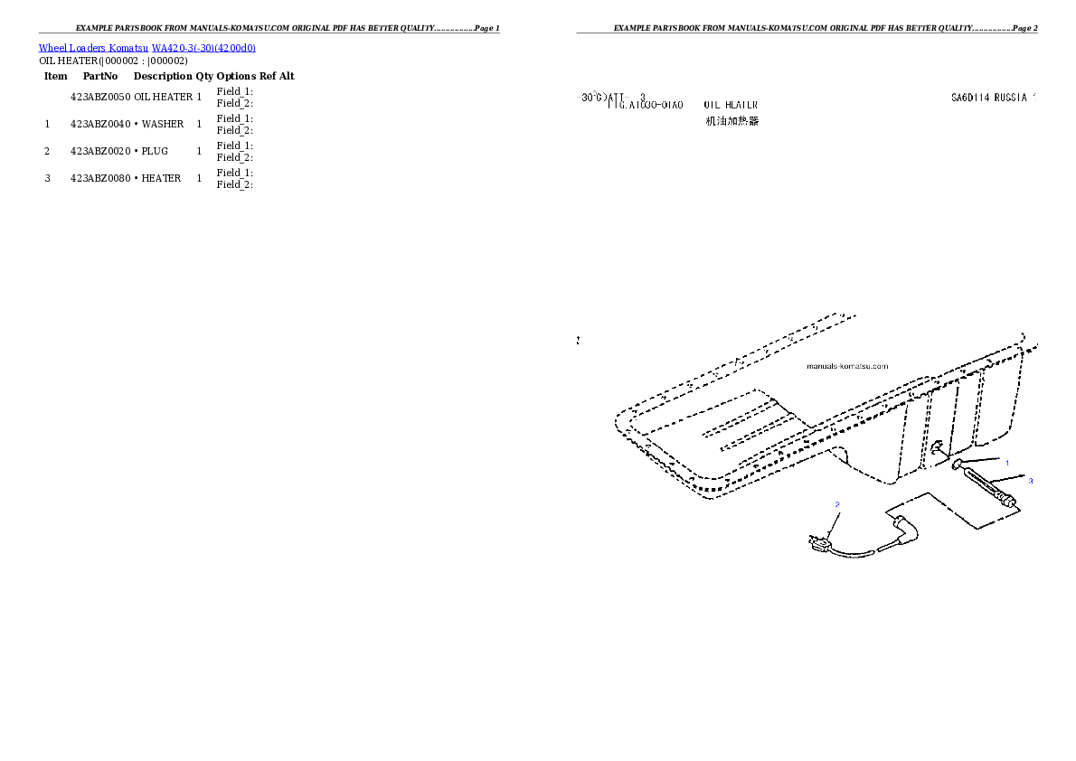 WA420-3(-30) Partsbook