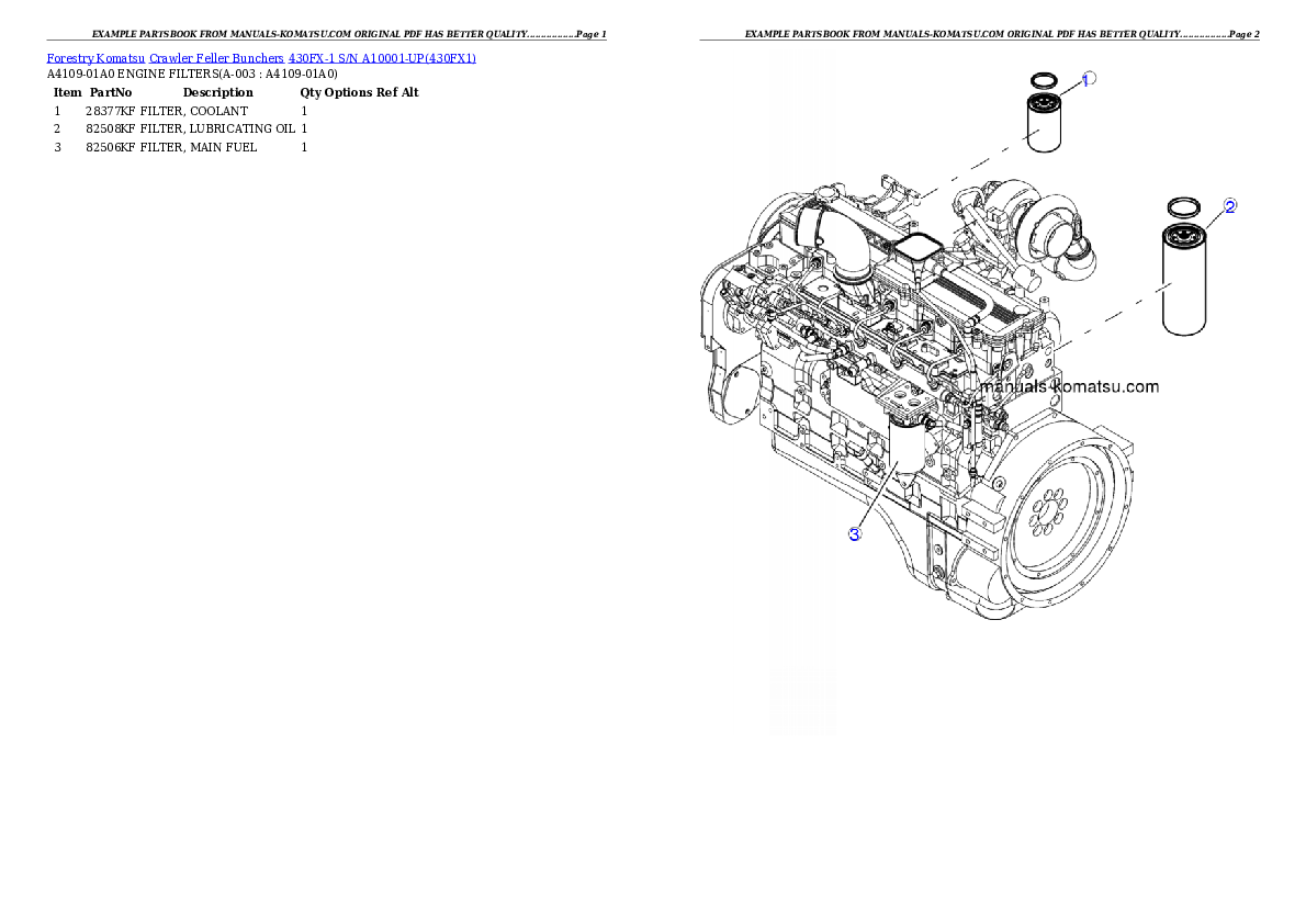 430FX-1 S/N A10001-UP Partsbook