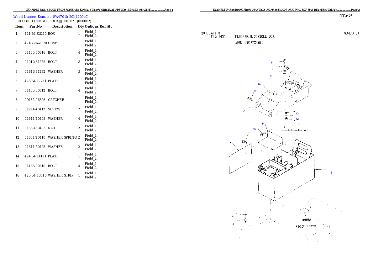 WA470-3(-20) Partsbook