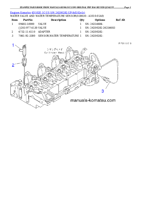 4D102E-1C-US S/N 26200282-UP Partsbook