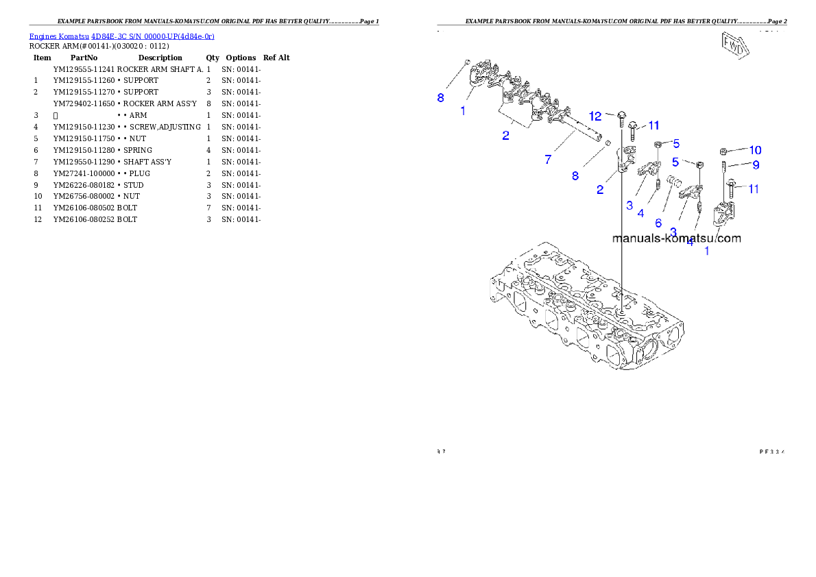 4D84E-3C S/N 00000-UP Partsbook