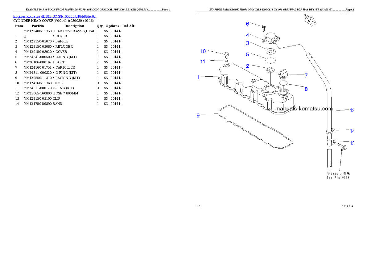 4D84E-3C S/N 00000-UP Partsbook