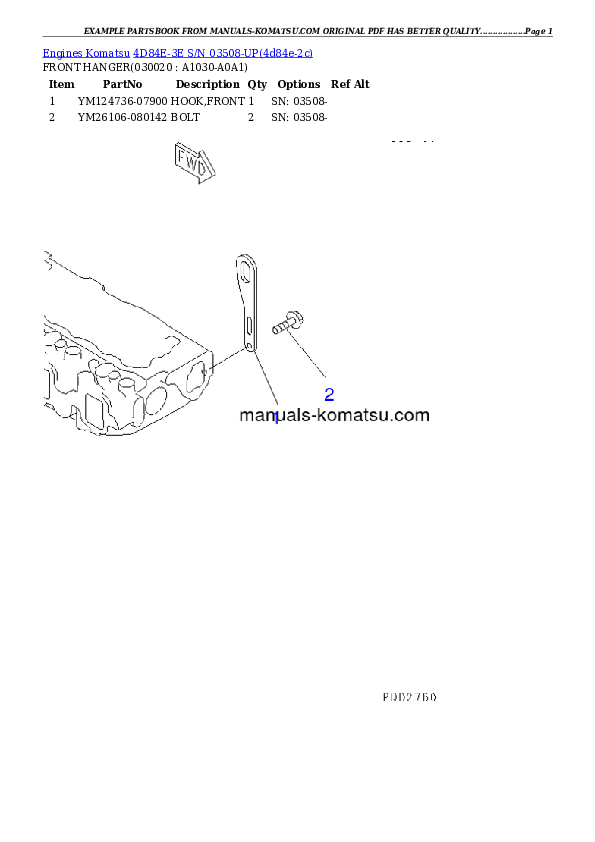 4D84E-3E S/N 03508-UP Partsbook