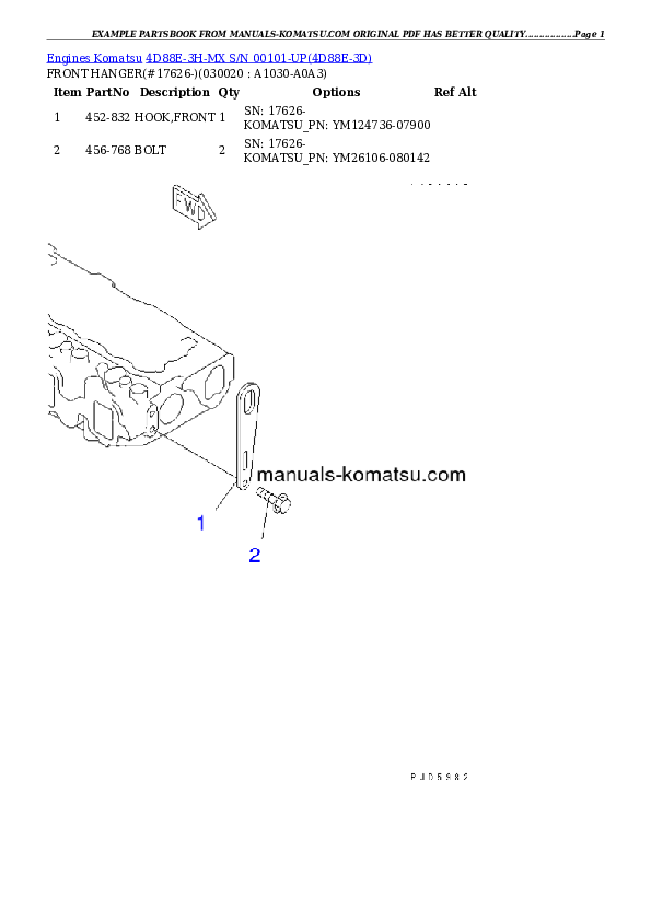 4D88E-3H-MX S/N 00101-UP Partsbook