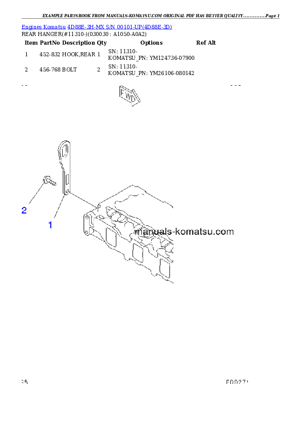 4D88E-3H-MX S/N 00101-UP Partsbook