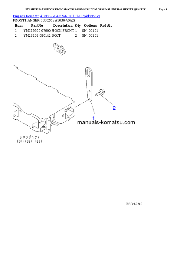 4D88E-5X-AC S/N 00101-UP Partsbook