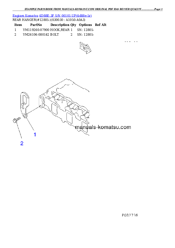 4D88E-3F S/N 00101-UP Partsbook