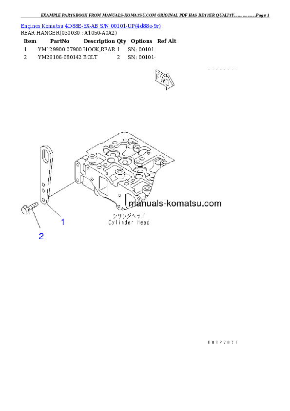 4D88E-5X-AB S/N 00101-UP Partsbook