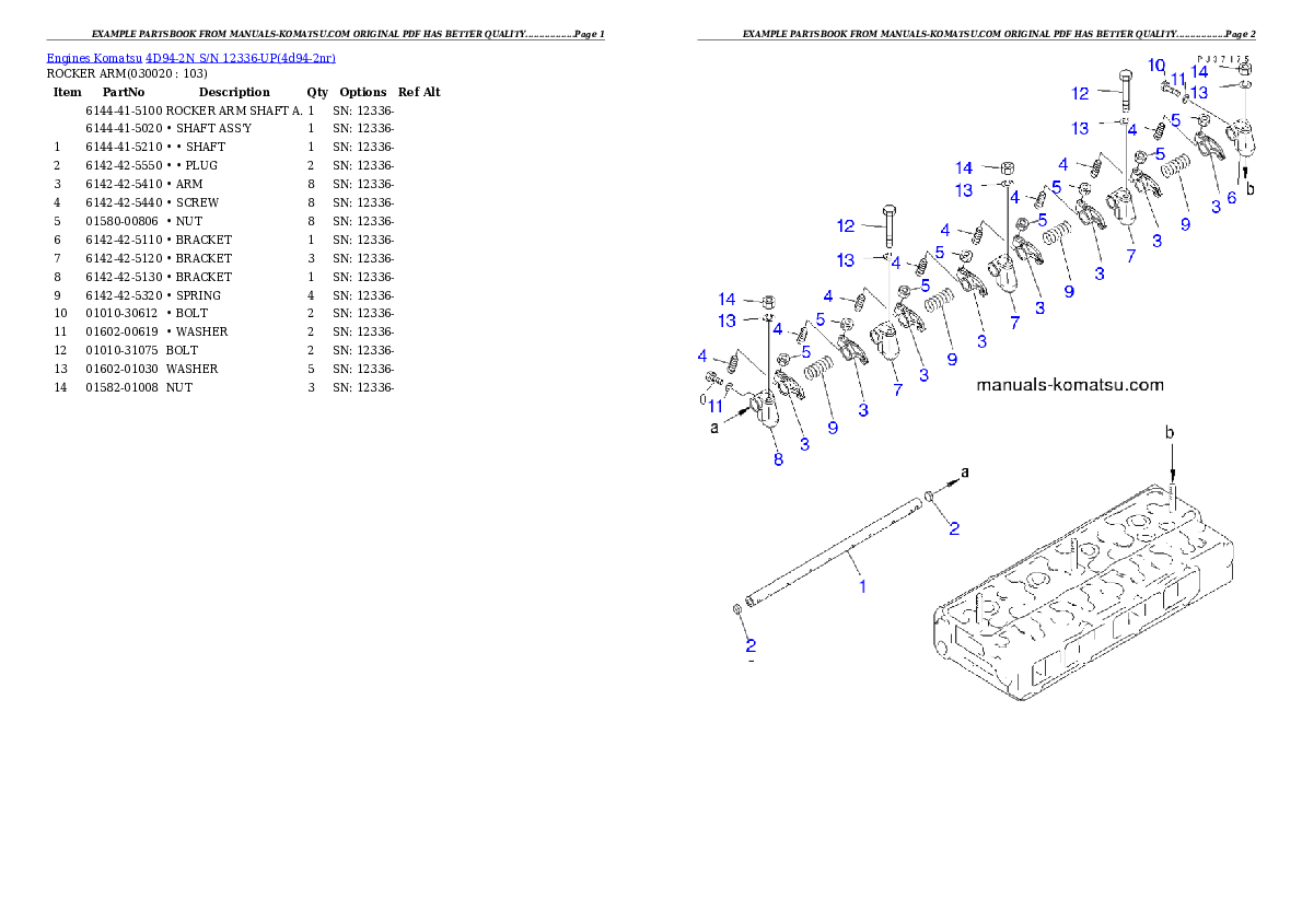 4D94-2N S/N 12336-UP Partsbook