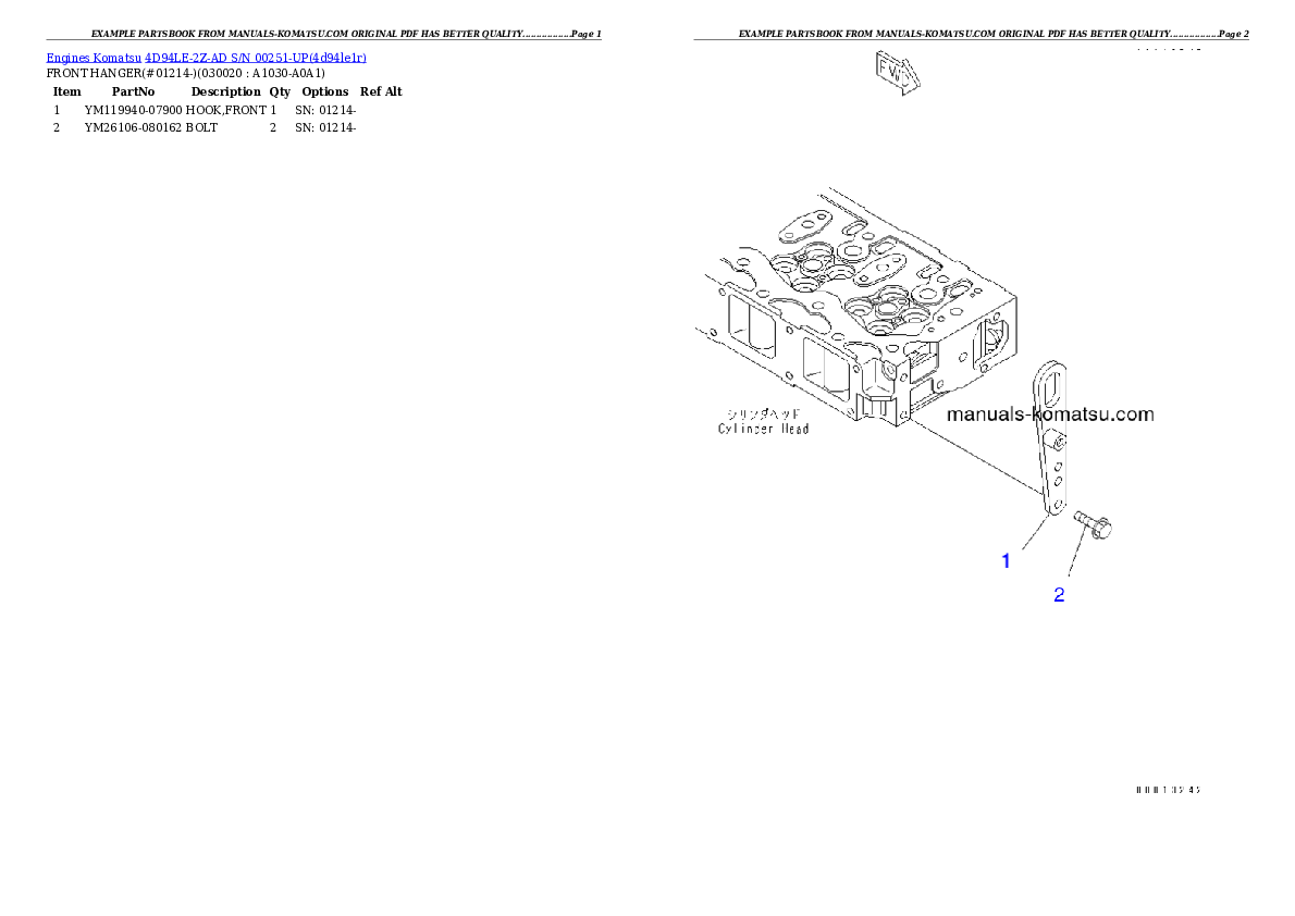 4D94LE-2Z-AD S/N 00251-UP Partsbook
