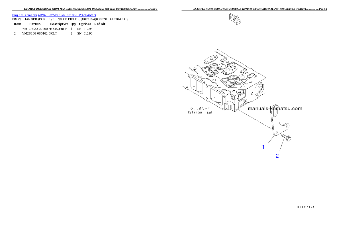 4D94LE-2Z-BC S/N 00101-UP Partsbook