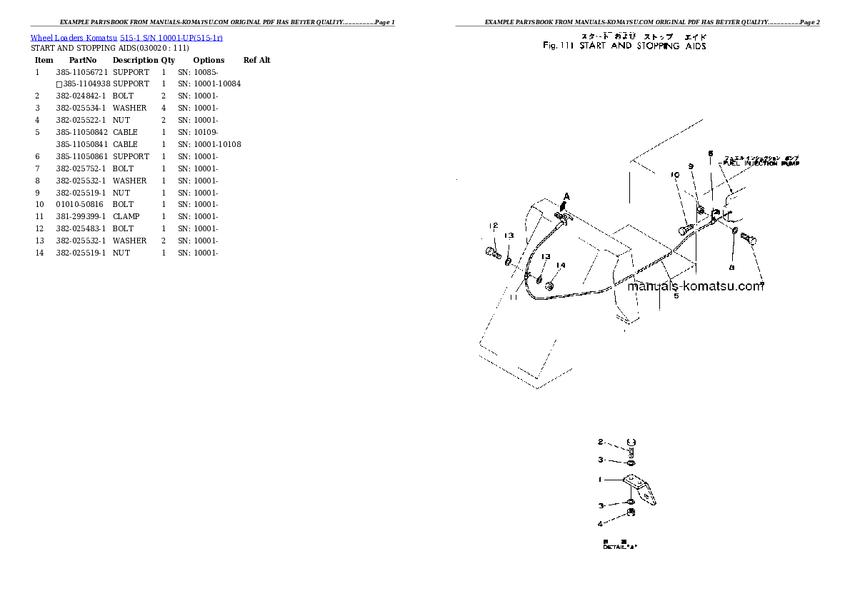 515-1 S/N 10001-UP Partsbook