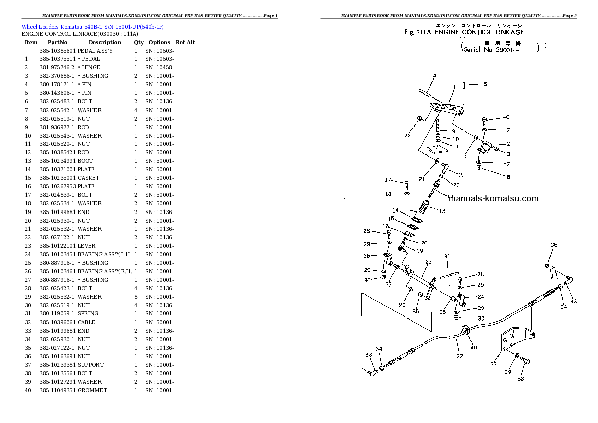 540B-1 S/N 15001-UP Partsbook