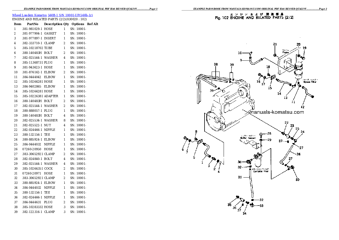 560B-1 S/N 10001-UP Partsbook