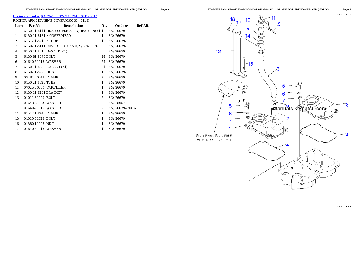 6D125-1TT S/N 26679-UP Partsbook