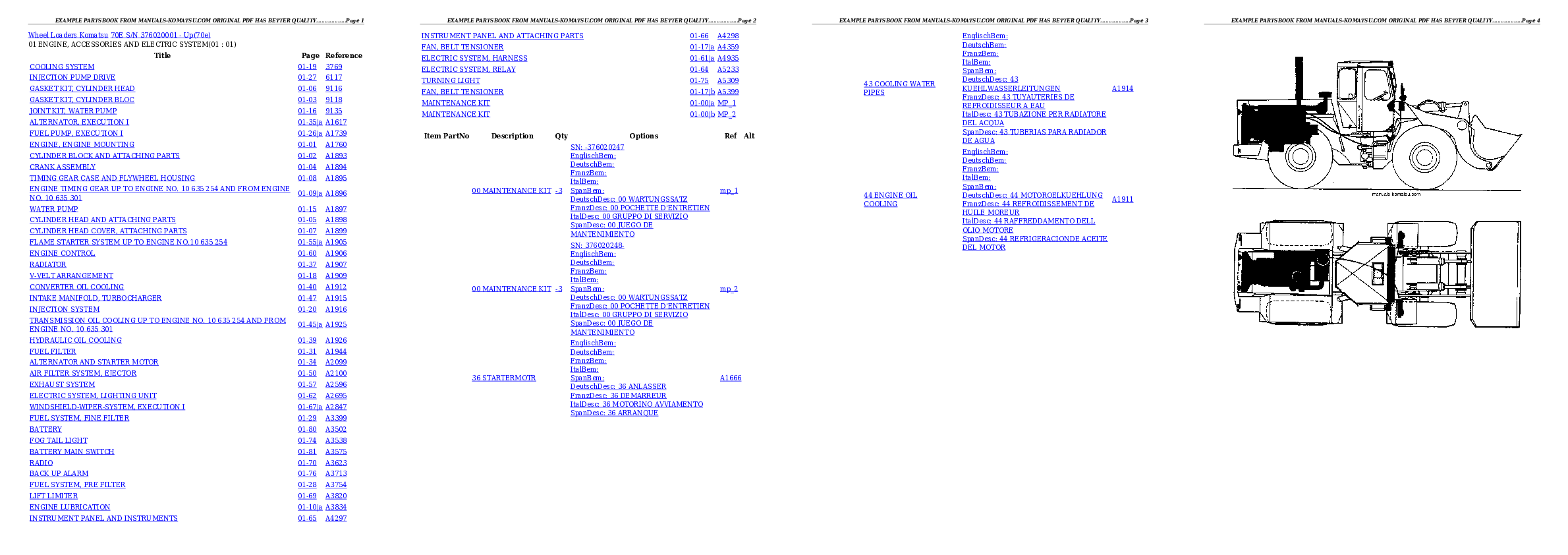 70E S/N 376020001 - Up Partsbook