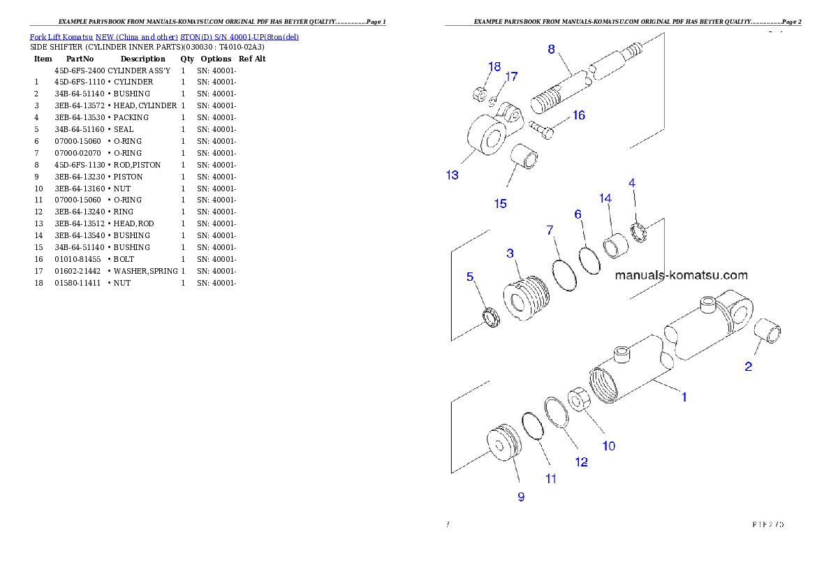 8TON(D) S/N 40001-UP Partsbook