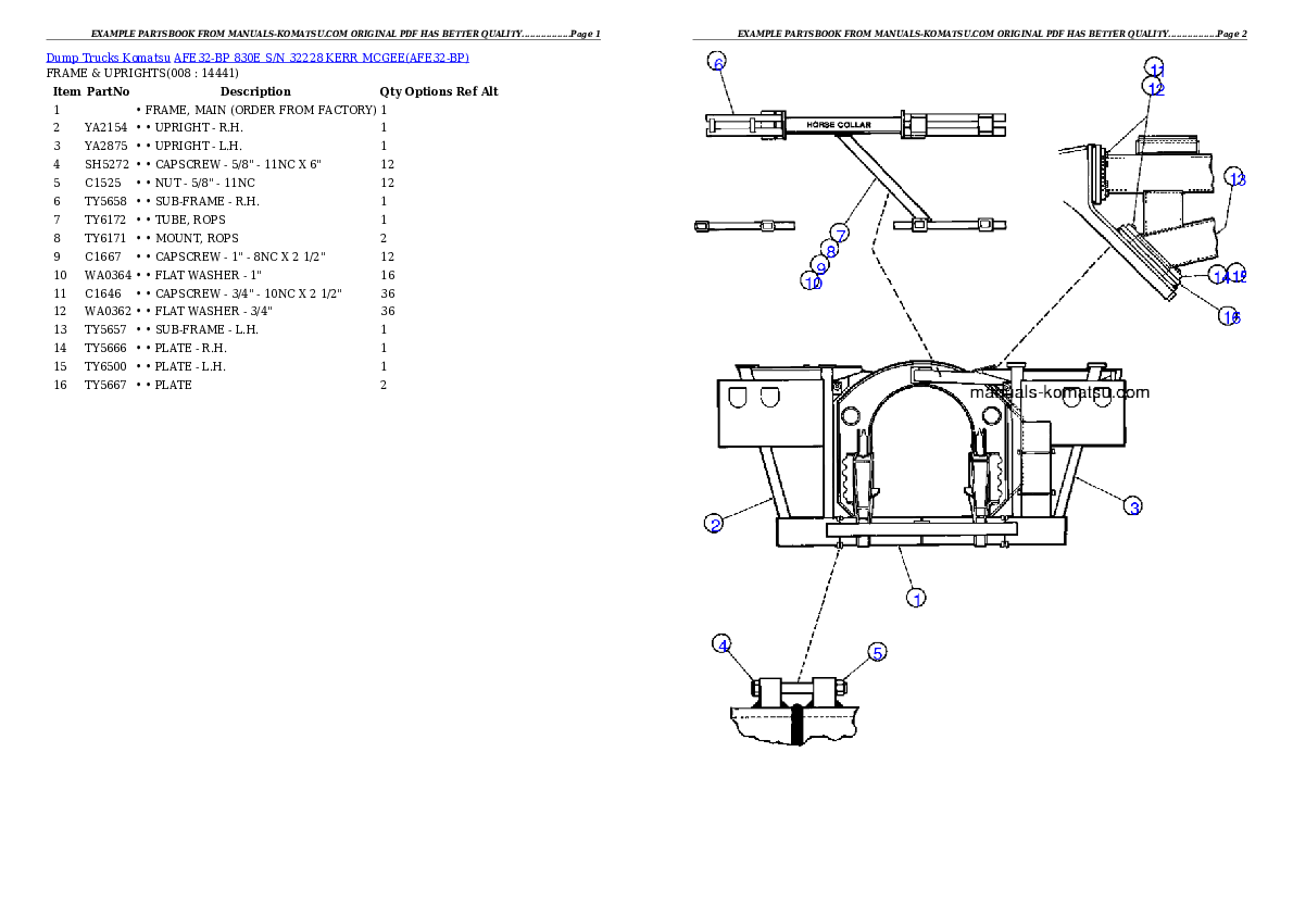 AFE32-BP 830E S/N 32228         KERR MCGEE Partsbook