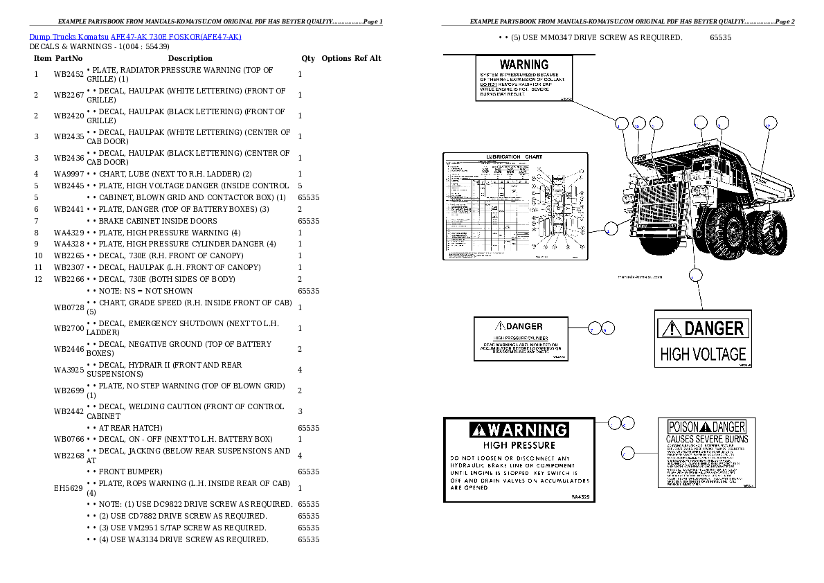 AFE47-AK 730E                 FOSKOR Partsbook