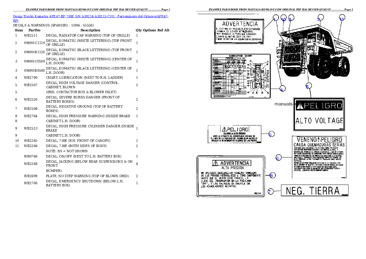 AFE47-BP 730E S/N A30214-A30215      CVG - Ferrominero del Orinoco Partsbook