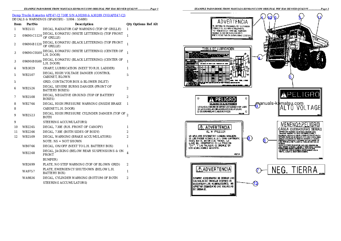 AFE47-CJ 730E S/N A30288 & A30289  CVG Partsbook