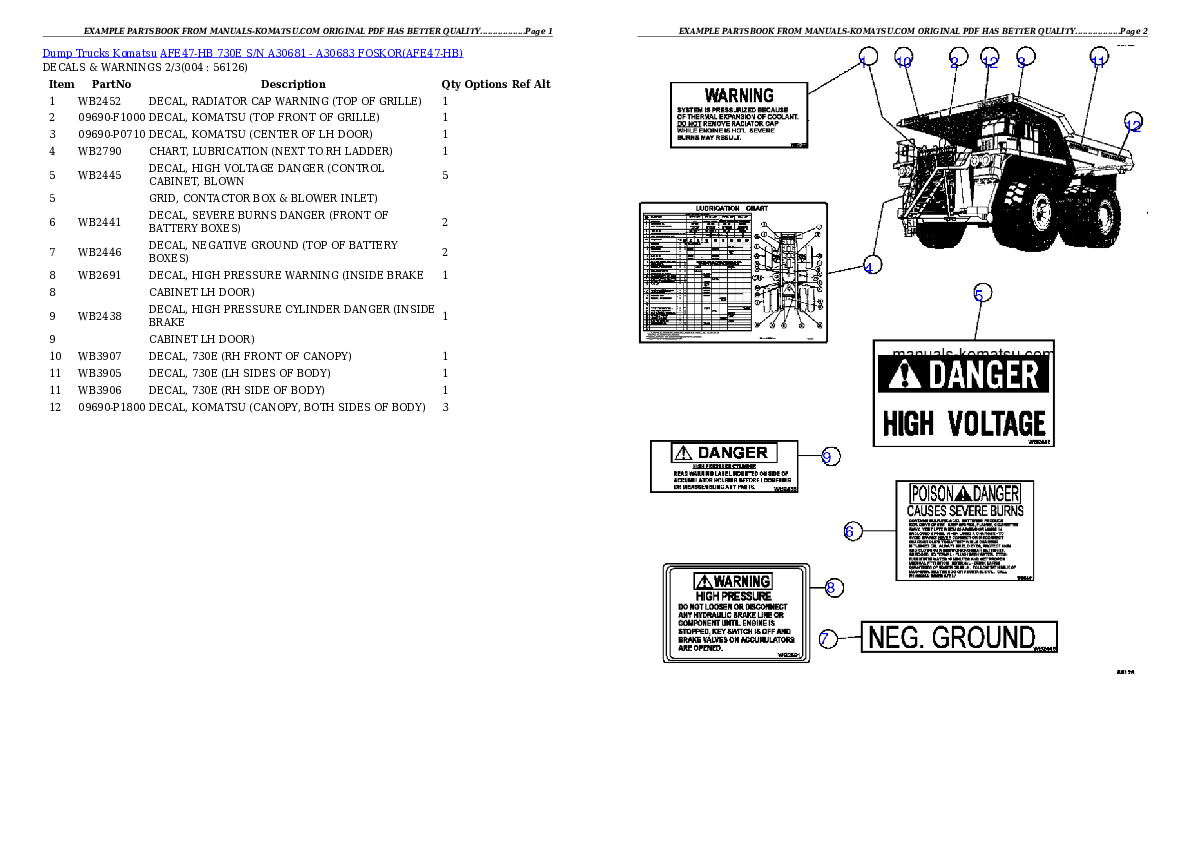 AFE47-HB 730E S/N A30681 - A30683 FOSKOR Partsbook