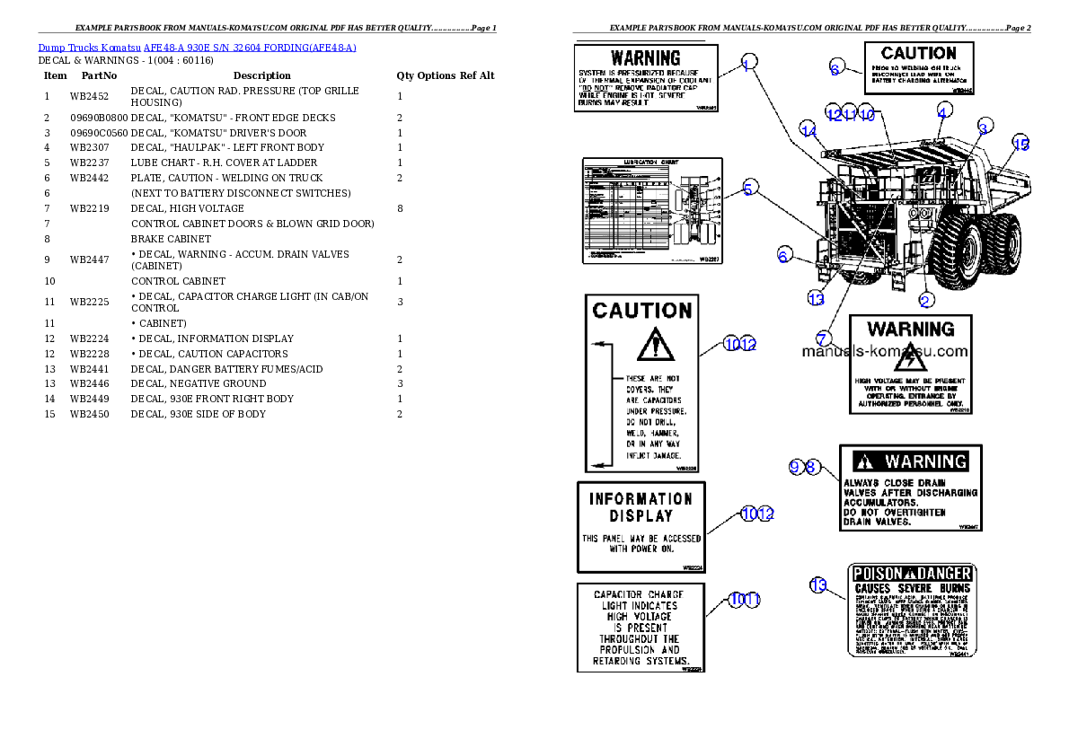 AFE48-A  930E S/N 32604 FORDING Partsbook