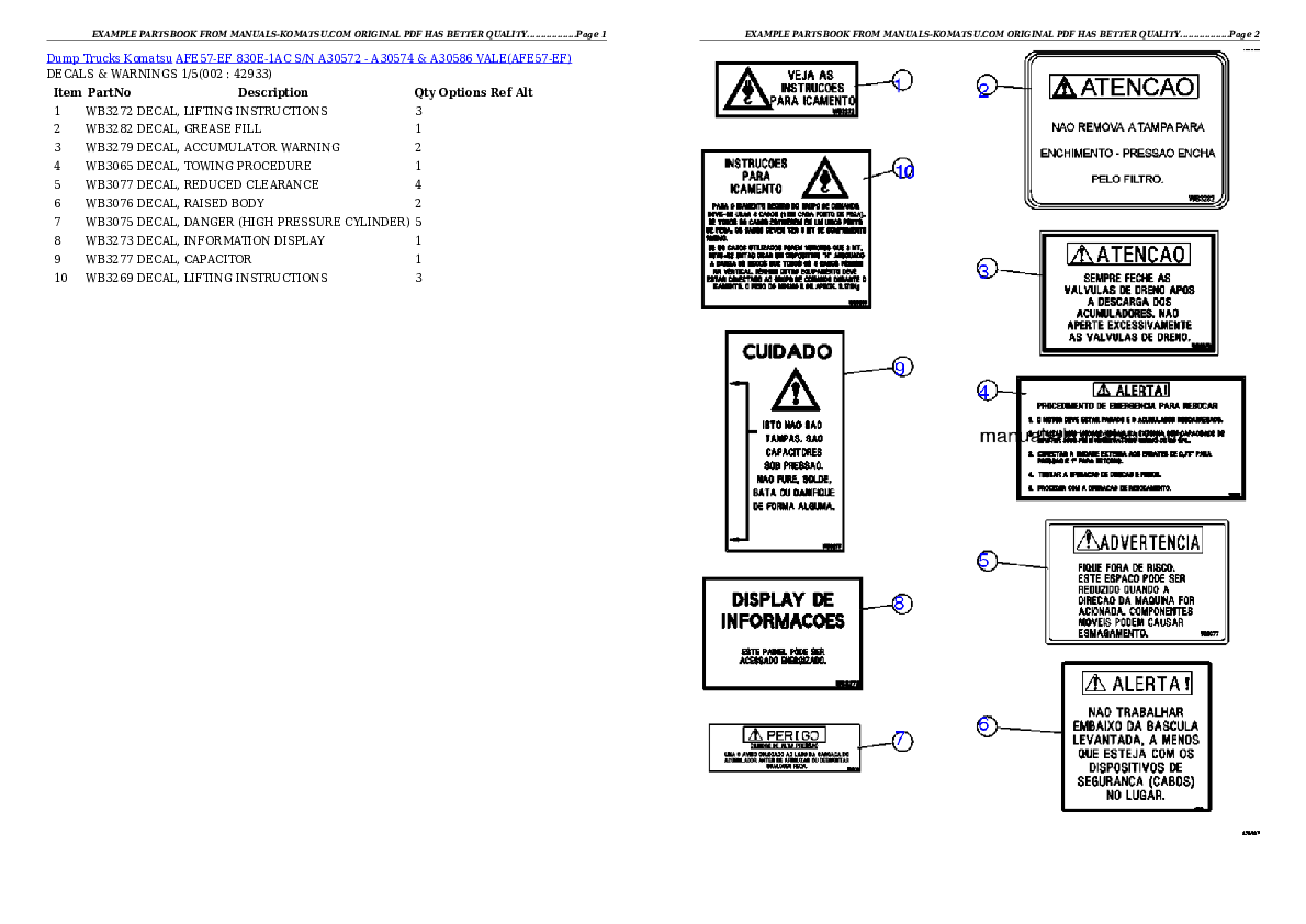 AFE57-EF 830E-1AC S/N A30572 - A30574 & A30586    VALE Partsbook