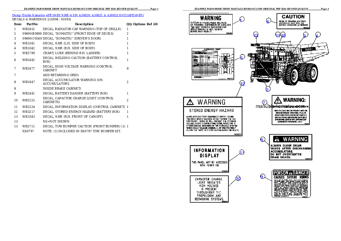 AFE59-BY 930E-4 S/N A30830, A30831 & A30833      IOCC Partsbook