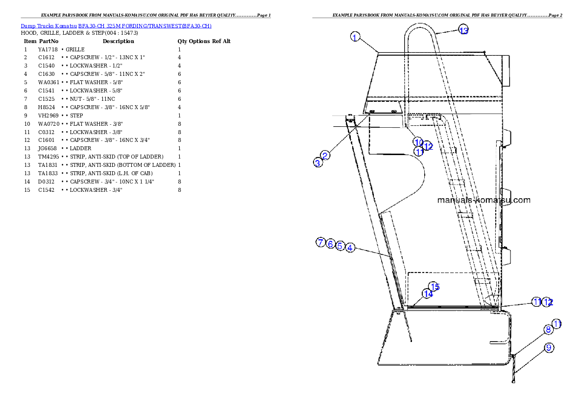 BFA30-CH 325M                 FORDING/TRANSWEST Partsbook