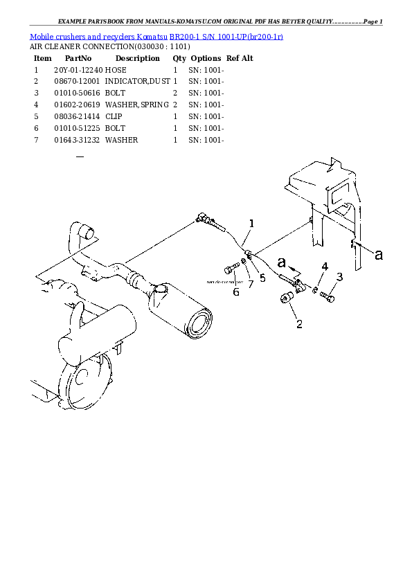 BR200-1 S/N 1001-UP Partsbook