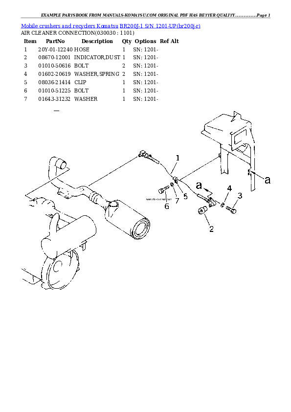 BR200J-1 S/N 1201-UP Partsbook