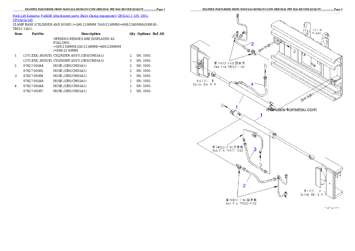 CBS5A1-1 S/N 1001-UP Partsbook